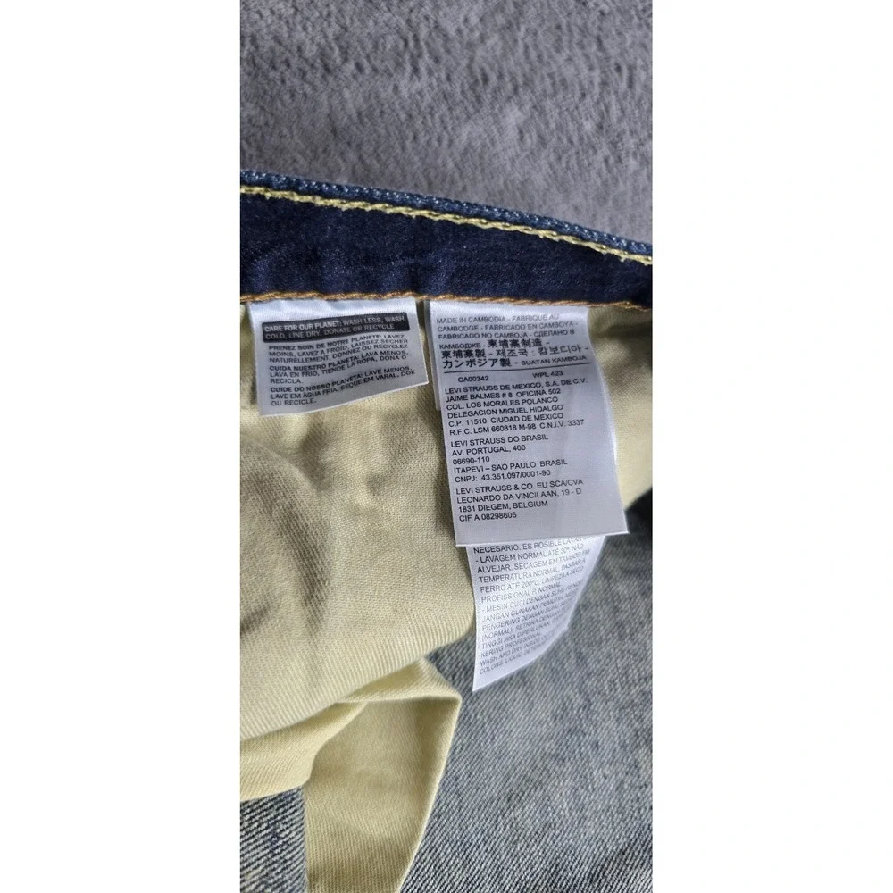 Levis 569 Denim Shorts Mens 40 Dark Blue Whiskers 12